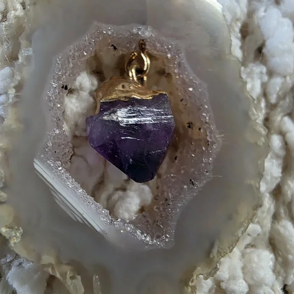 Crystal Pendant with Amethyst Accent - Picture 3 of 5